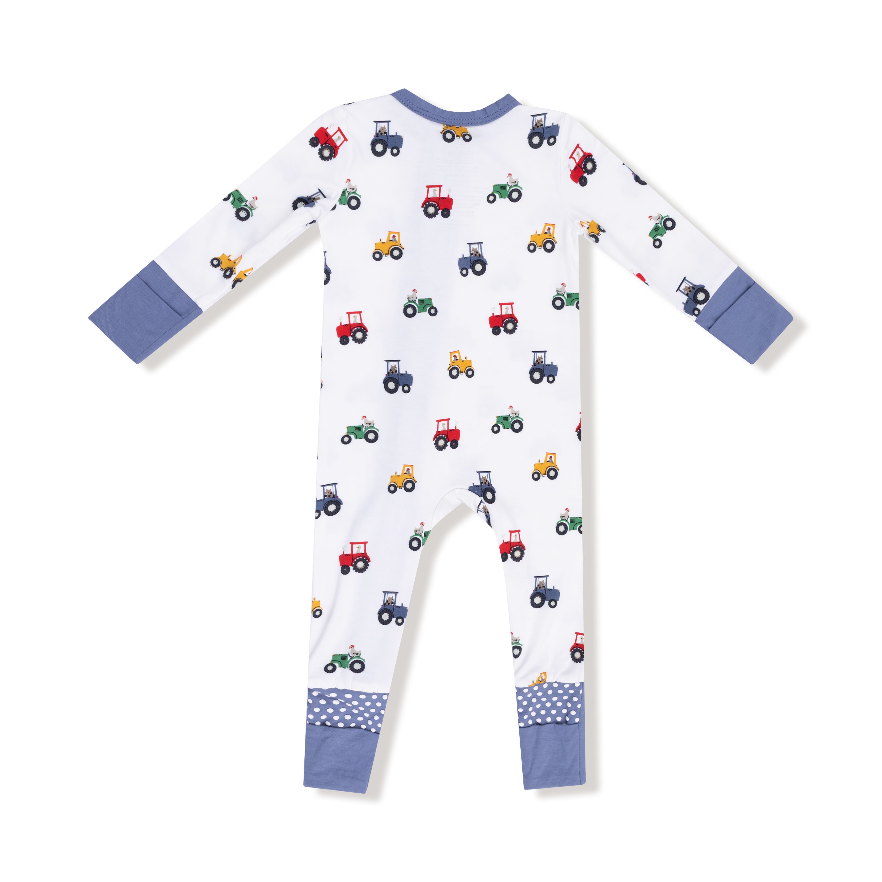 Mini Tractors 2 Way Zipper Romper