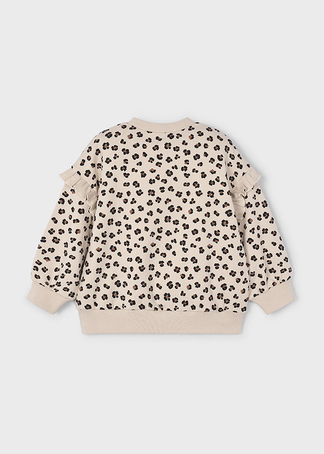 Cheetah Ruffle Sleeve Sweatshirt