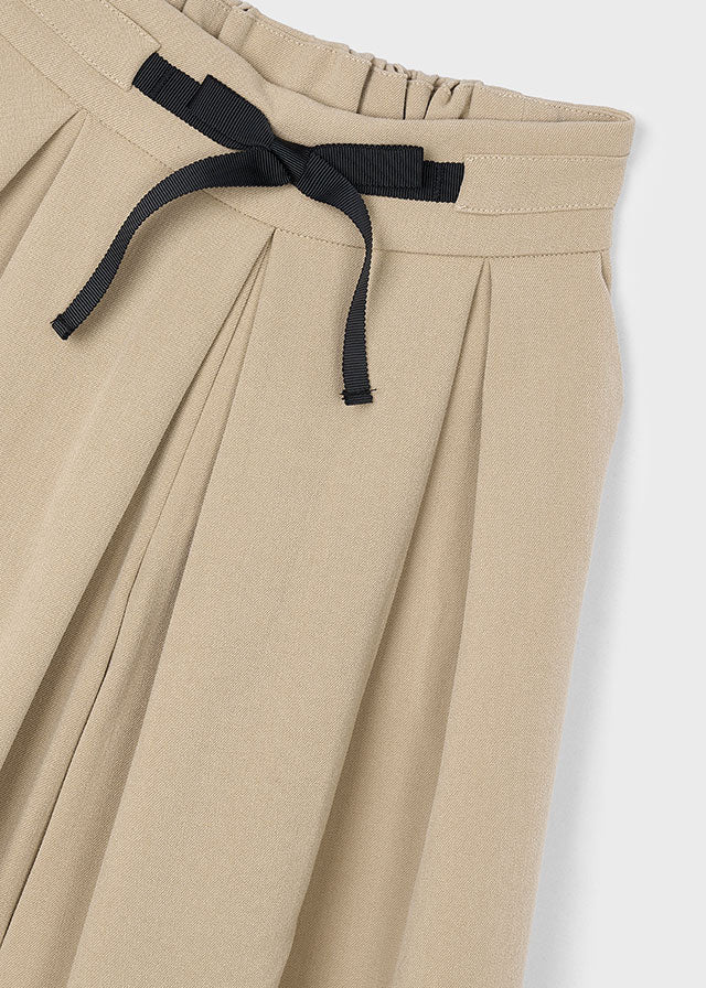 Tan Bow Midi Pants