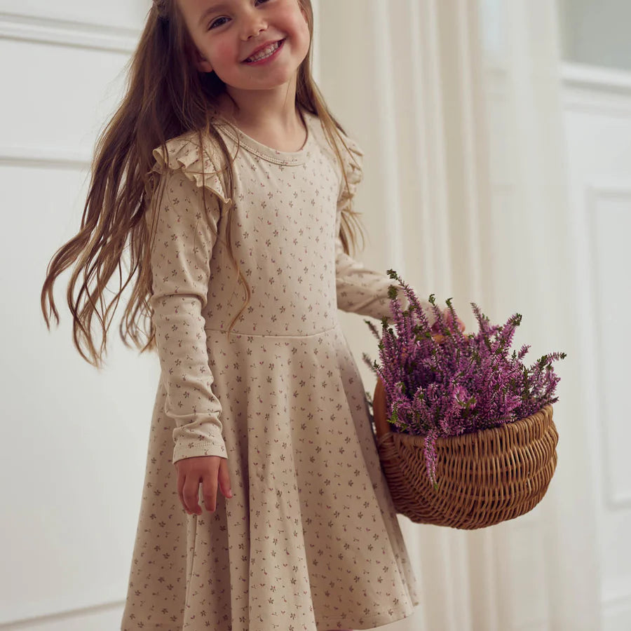 Aster Rib Flower Swing Dress