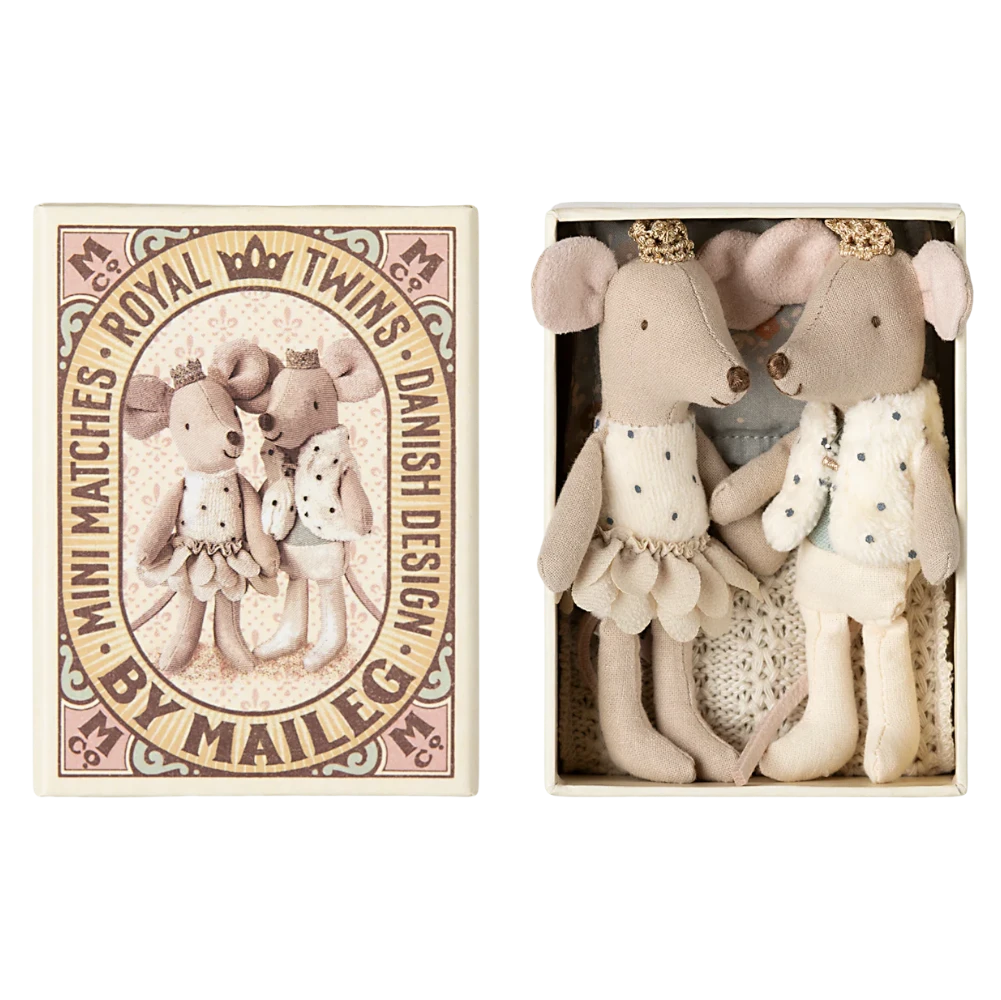 Royal Twin Mice | Little Sister & Brother in Matchbox