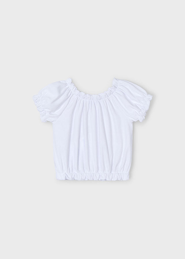 White Ribbed T-shirt