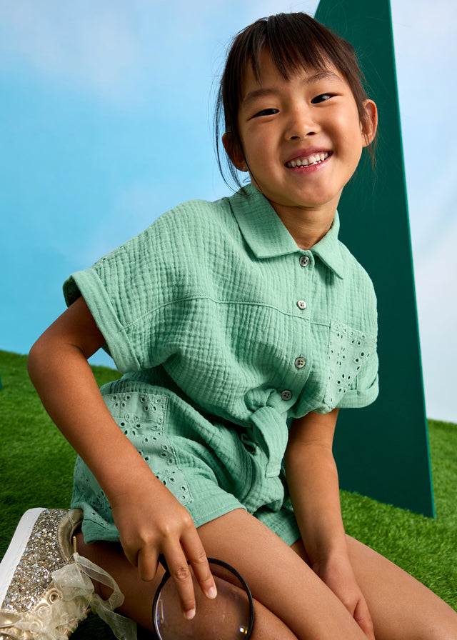 Eyelet Shorts and Blouse Set