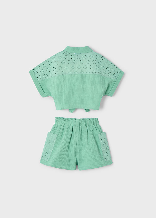 Eyelet Shorts and Blouse Set