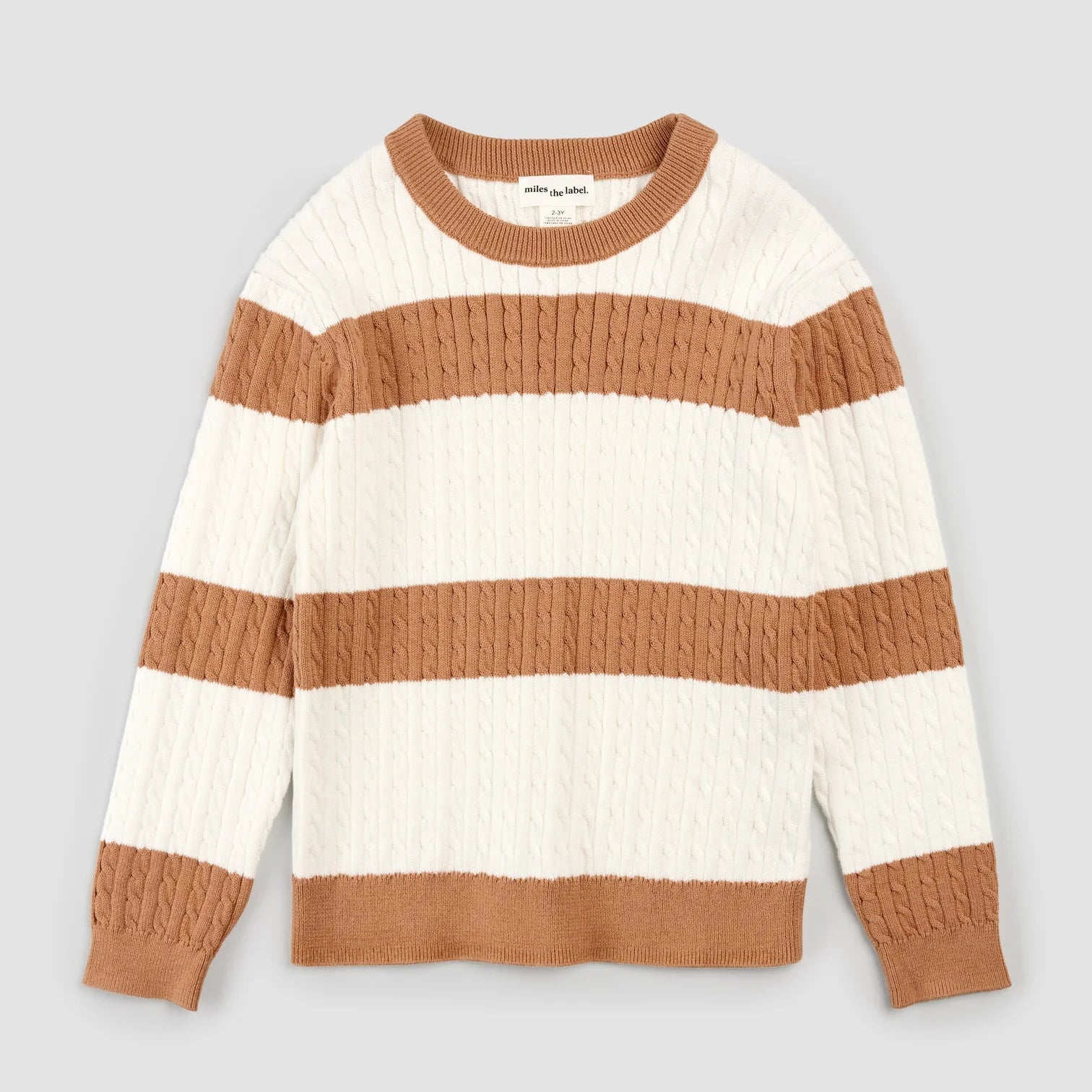 Rosewood & Birch Striped Cable Knit Boy's Sweater