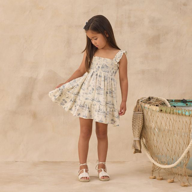 Sutton Dress | Ocean Toile