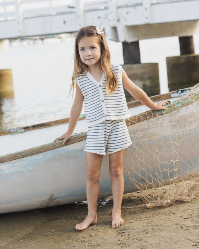 Knit Vest Set | Marine Stripe
