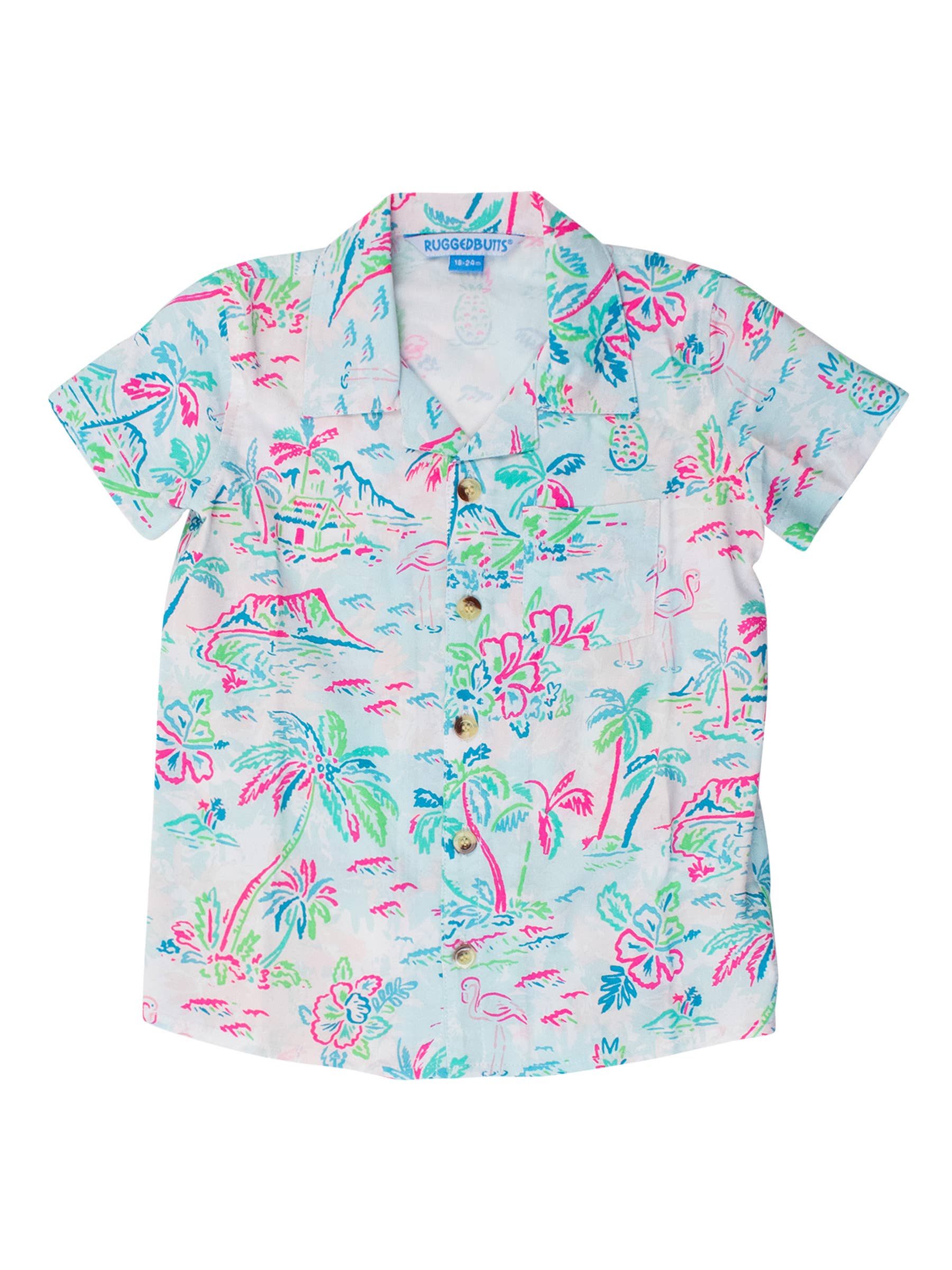 Boys Tropical Resort Short Sleeve Camp Shirt