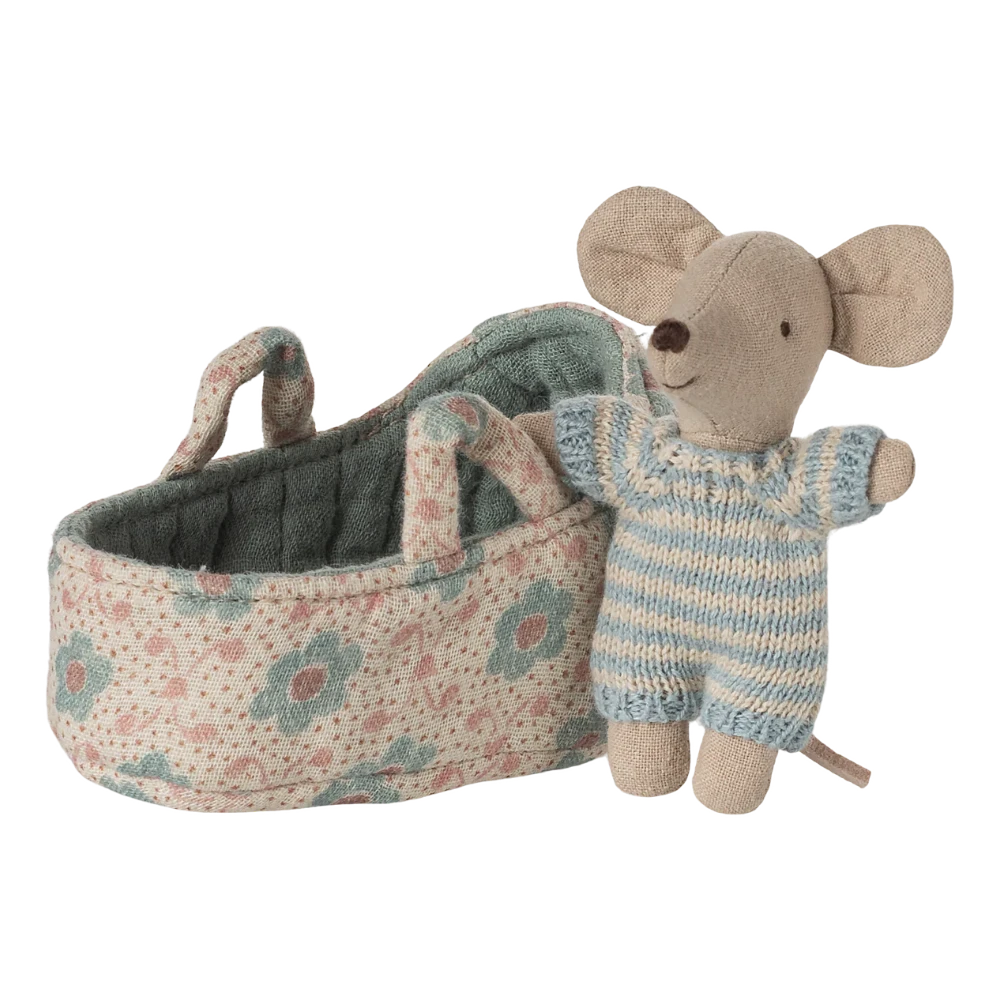 Baby Mouse in Carry Cot | Blue