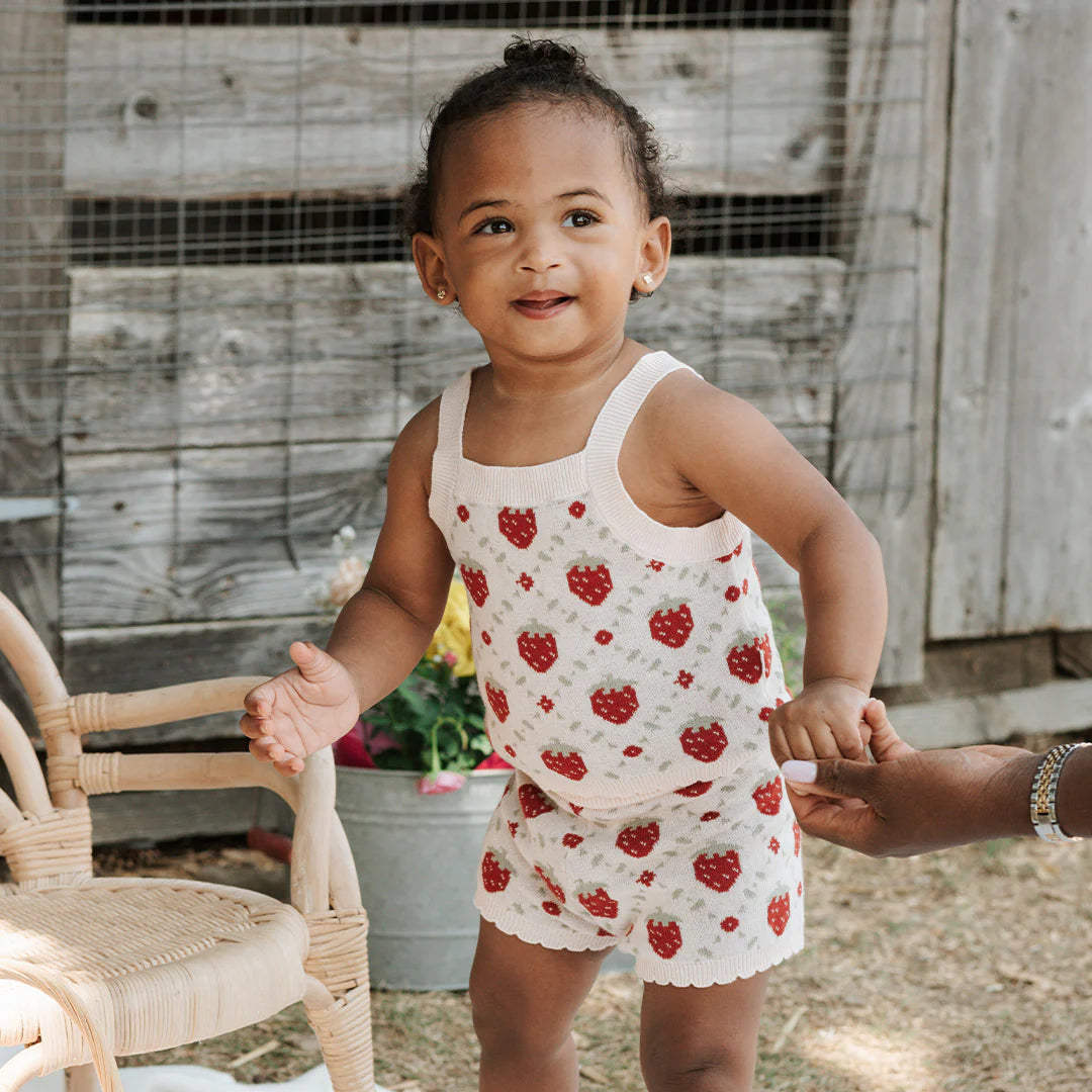 Strawberry Knit Short Set