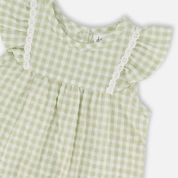 Vichy Romper | Sage Green