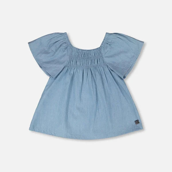 Blue Chambray Top