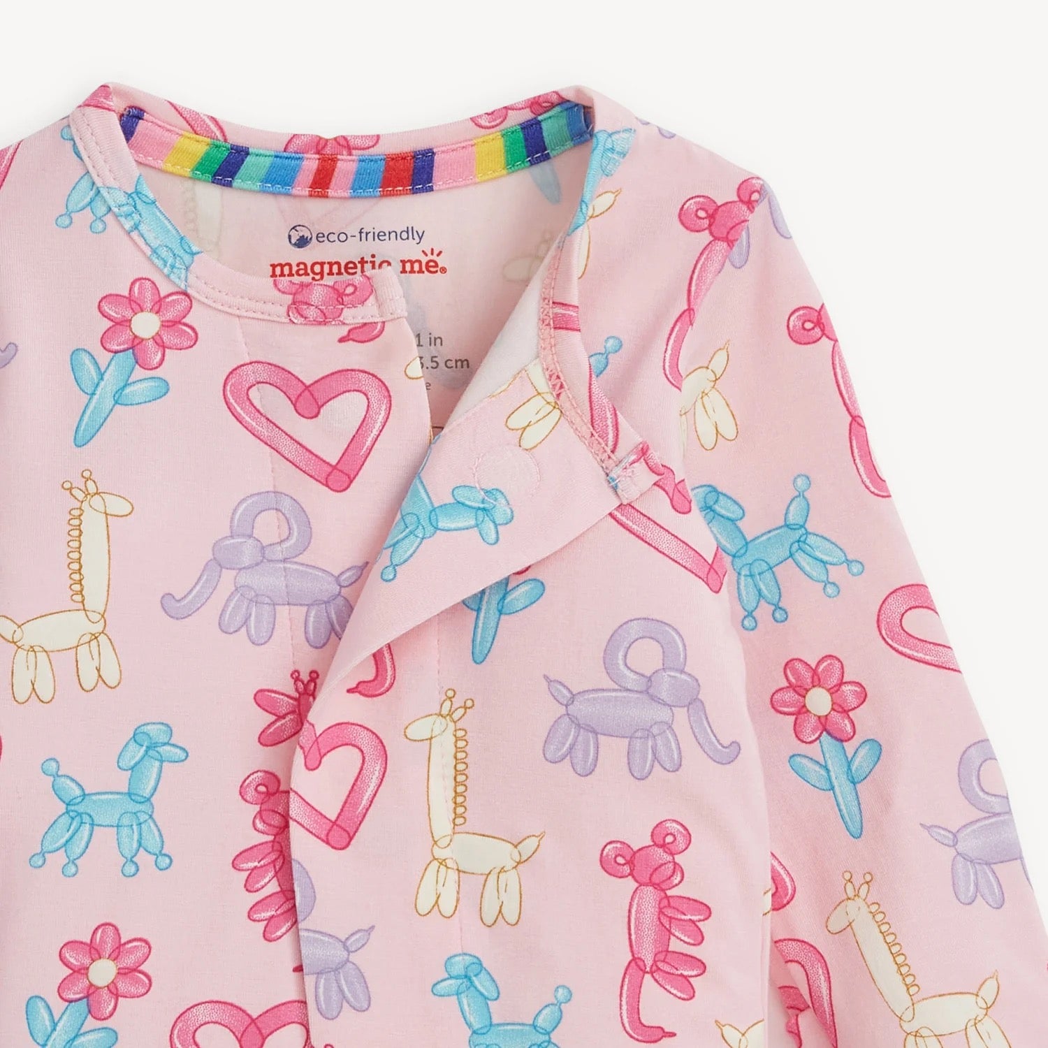 Magnetic Me Ruffle Footie - Pink Party Animals Glow in the Dark