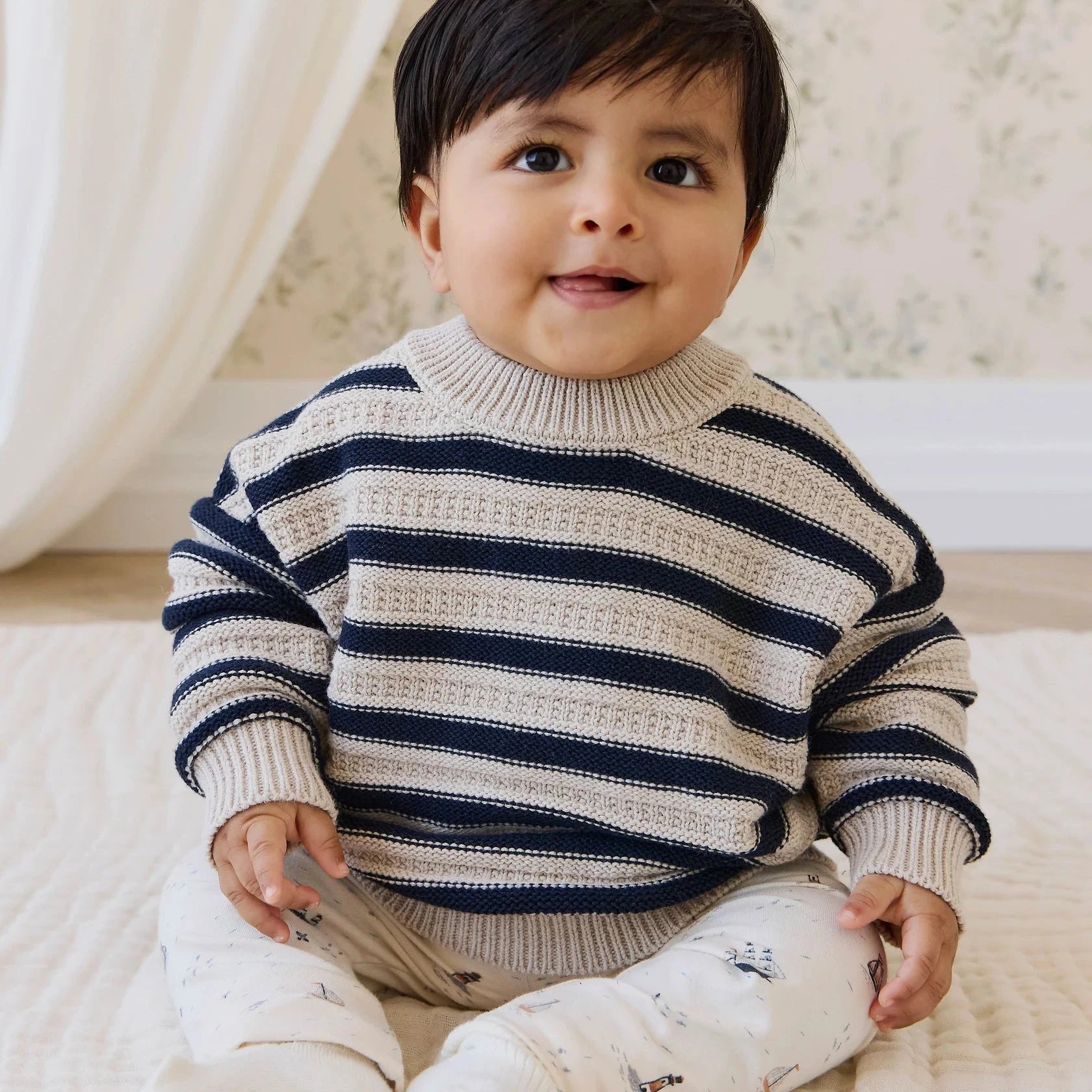 Byron Jumper | Stripe Oat + Eclipse