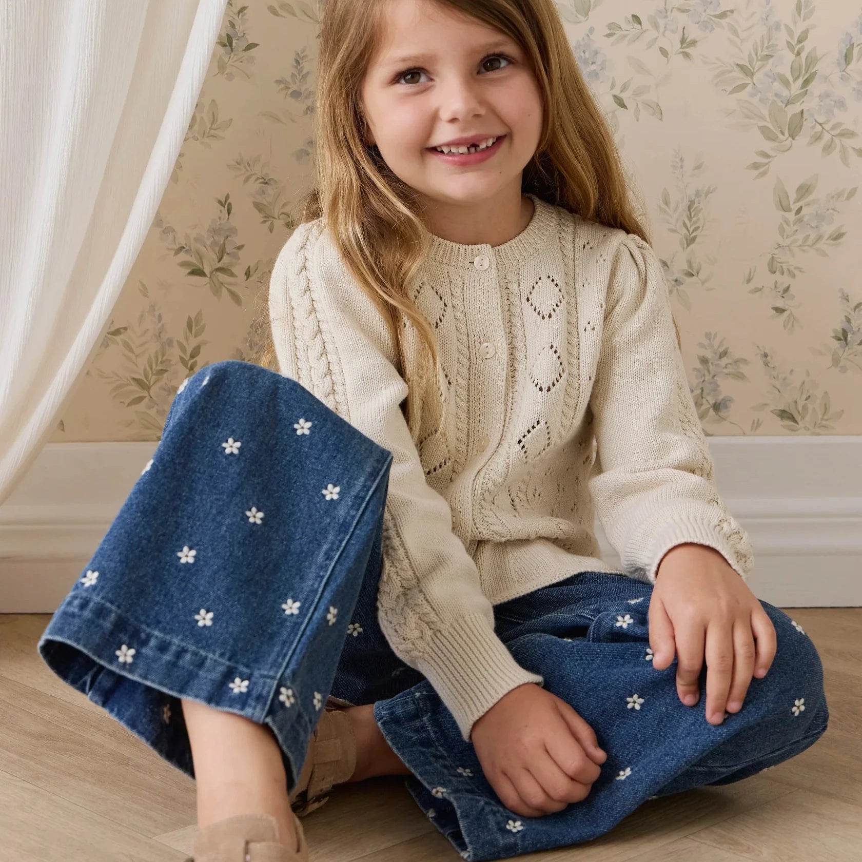 Amandine Pants | Josie Floral Denim