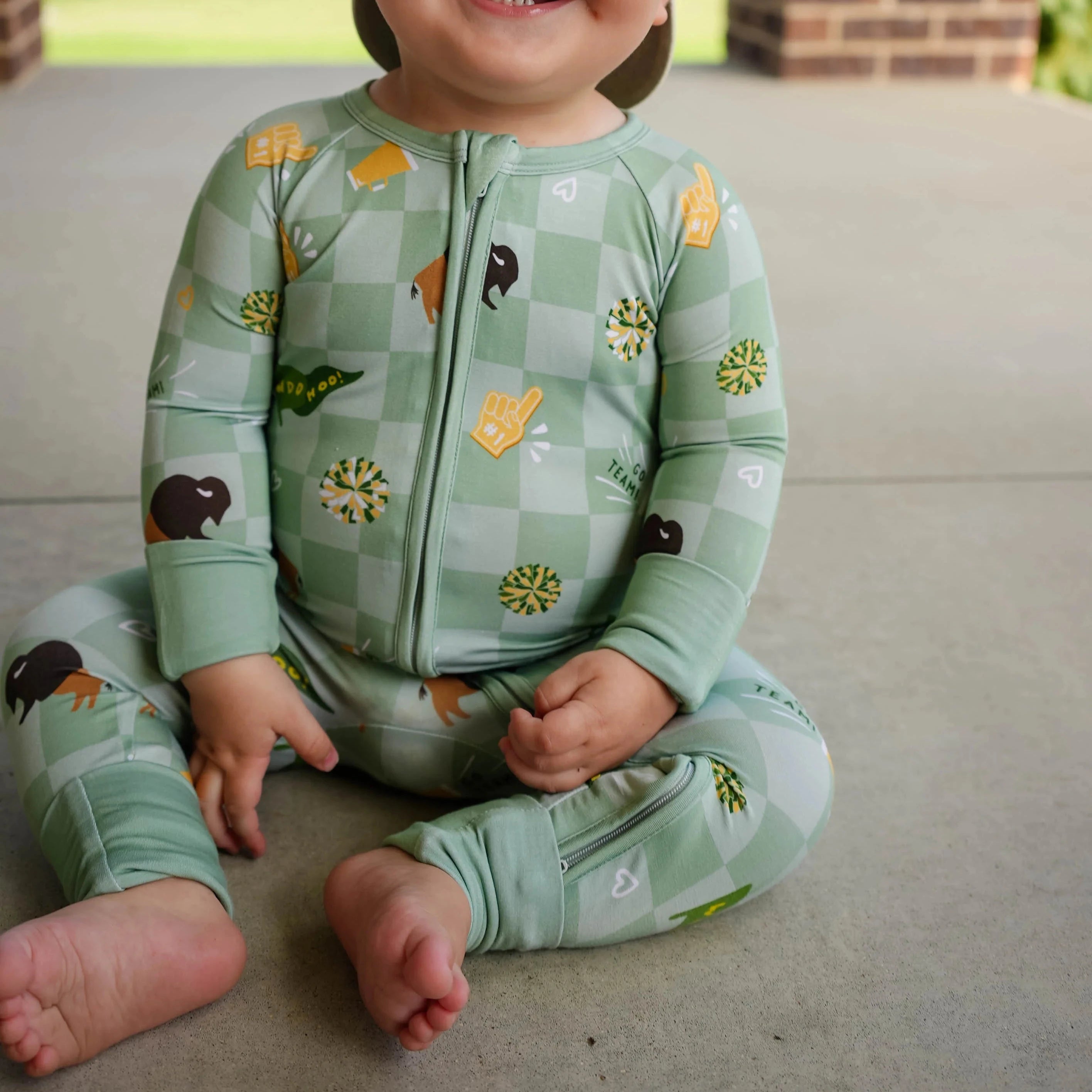 Green & Gold Rally Romper | Local Littles