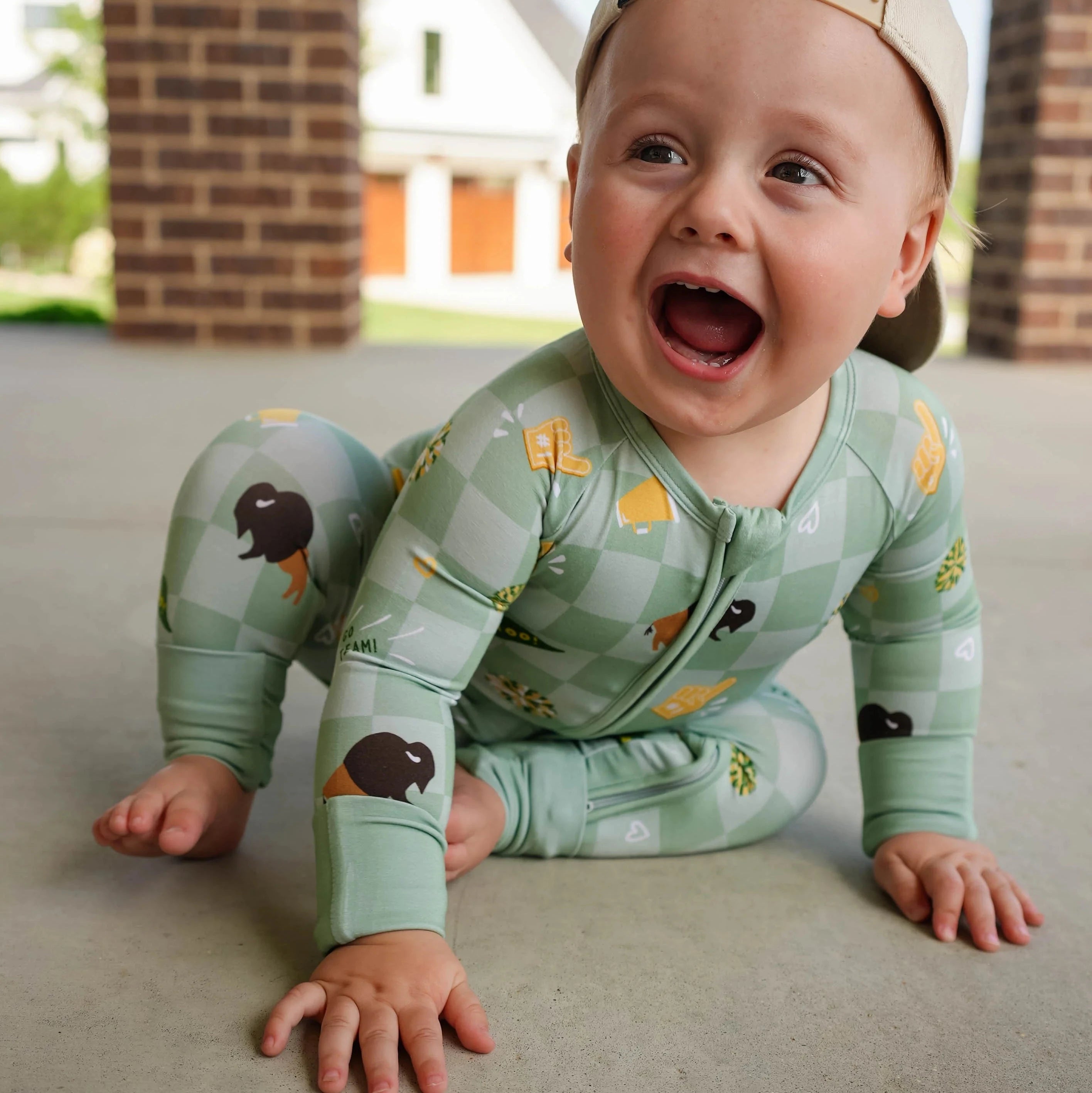 Green & Gold Rally Romper | Local Littles