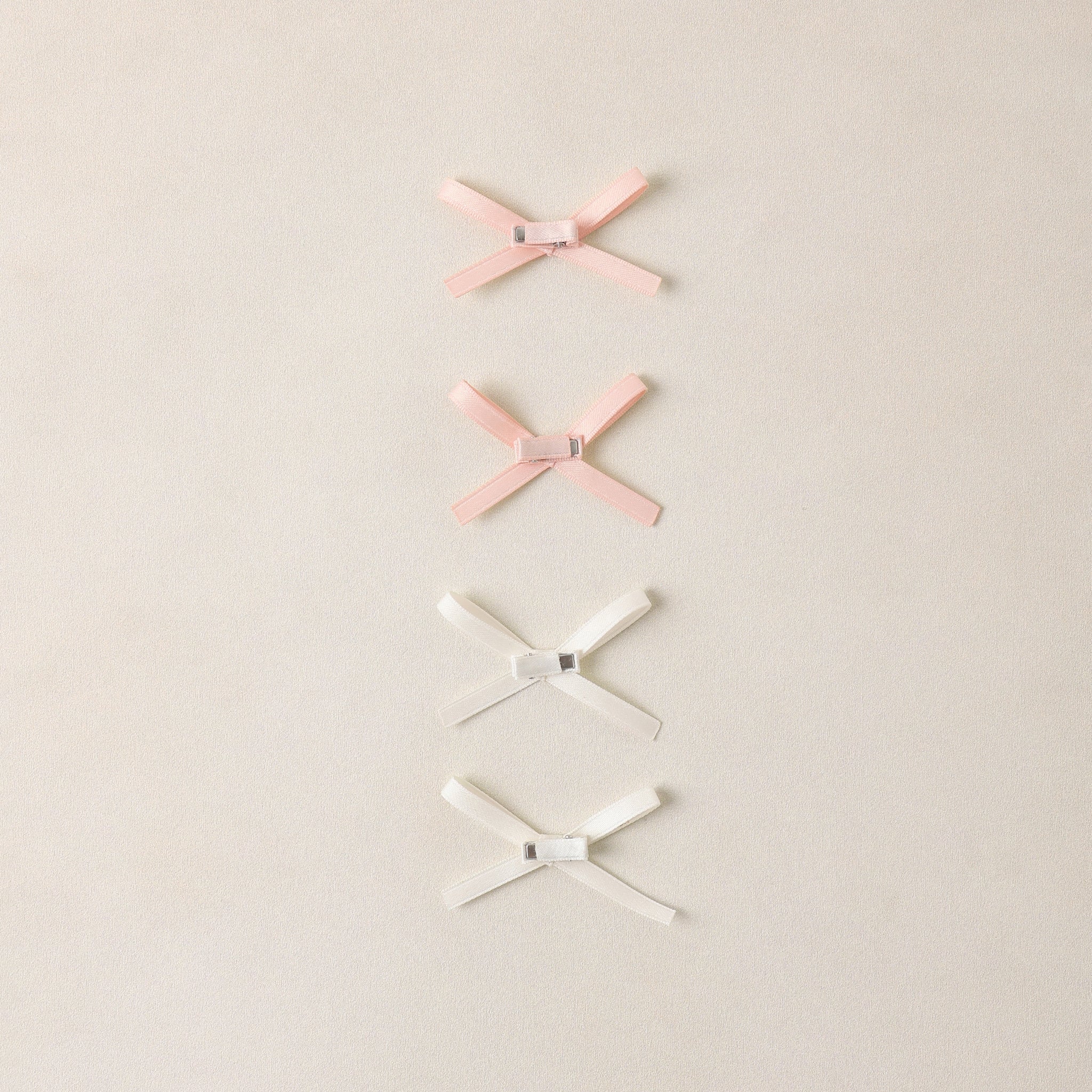 Mini Satin Ribbon Bows | Pearl + Ivory