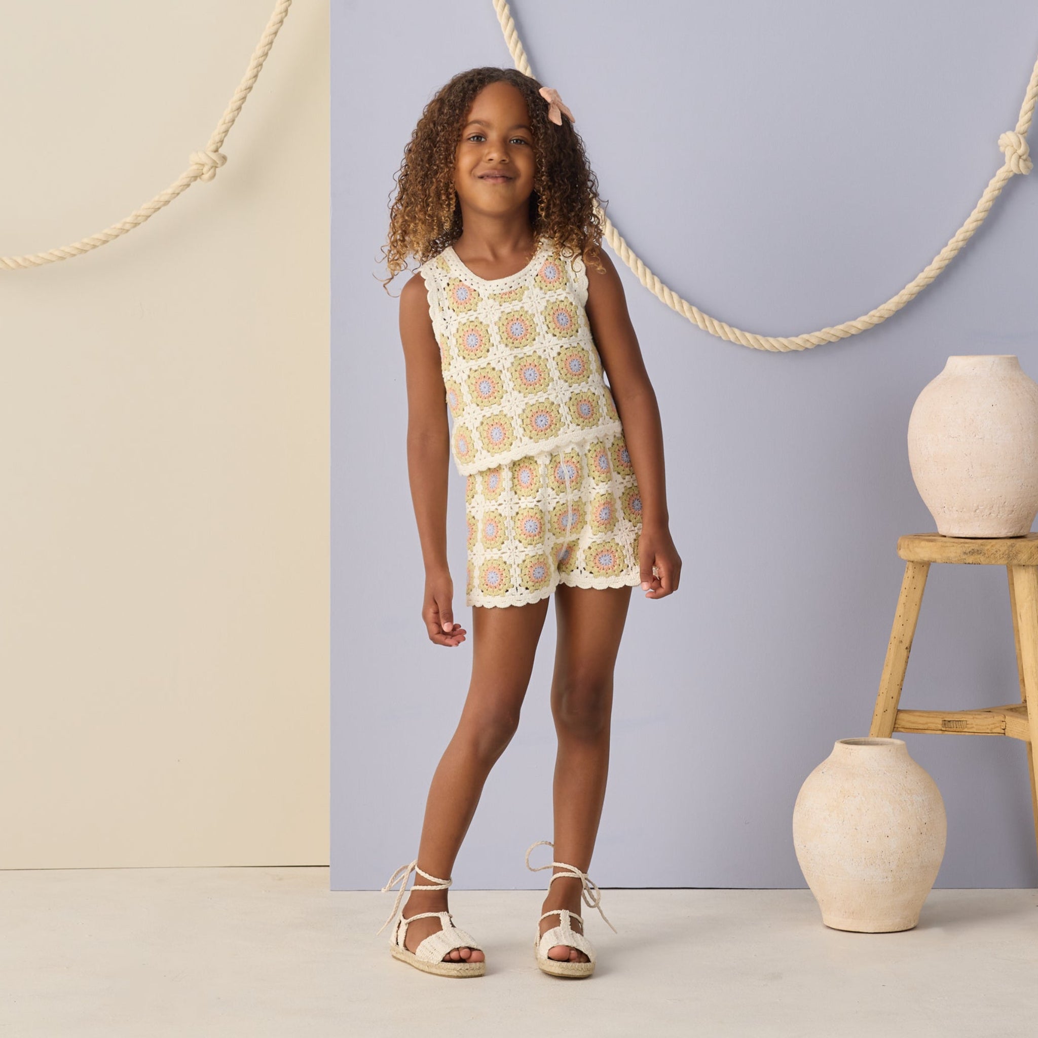 Crochet Tank Set | Citron Daisy Check