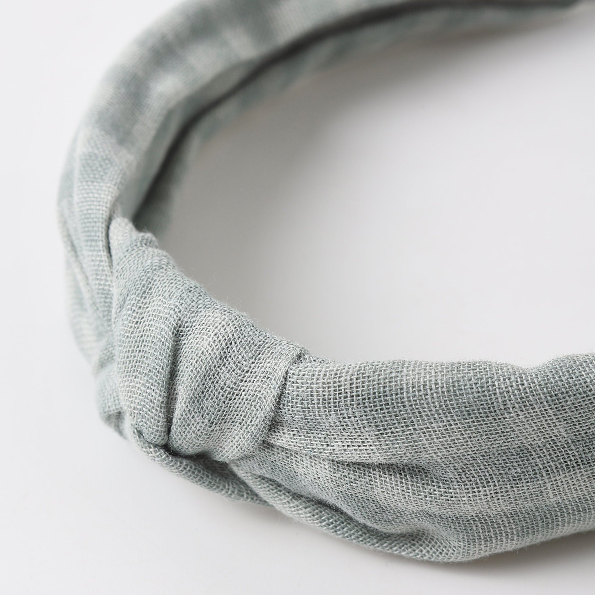 Knotted Headband | Green Gingham