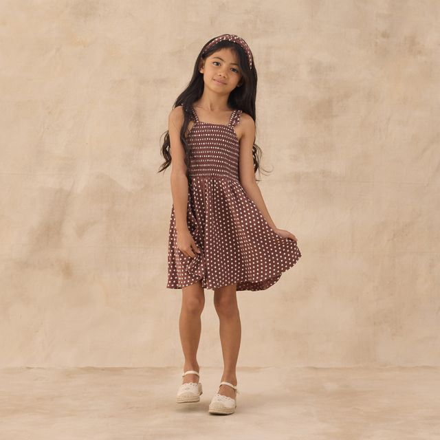 Lainey Dress | Chocolate Polka Dot