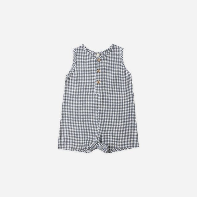 Mavrick Romper | Marine Gingham