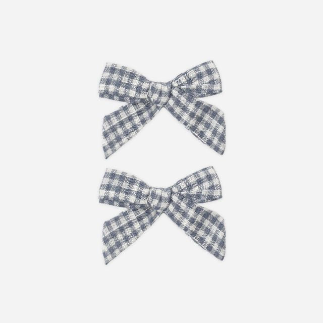 Bow Set | Marine Gingham