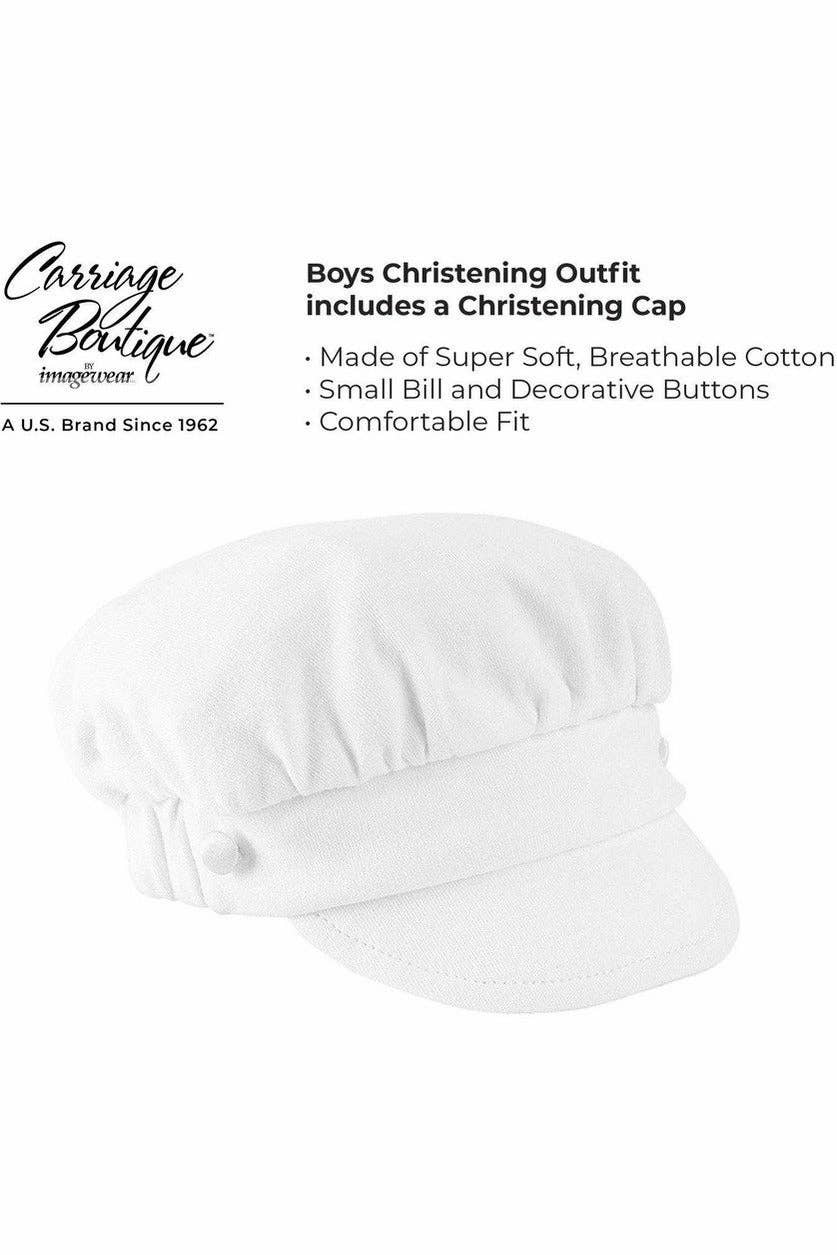 Baby Boy Elegant Christening Set W/ Matching Hat