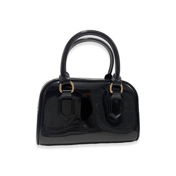 Floral Shinny Jelly Barrel Purse