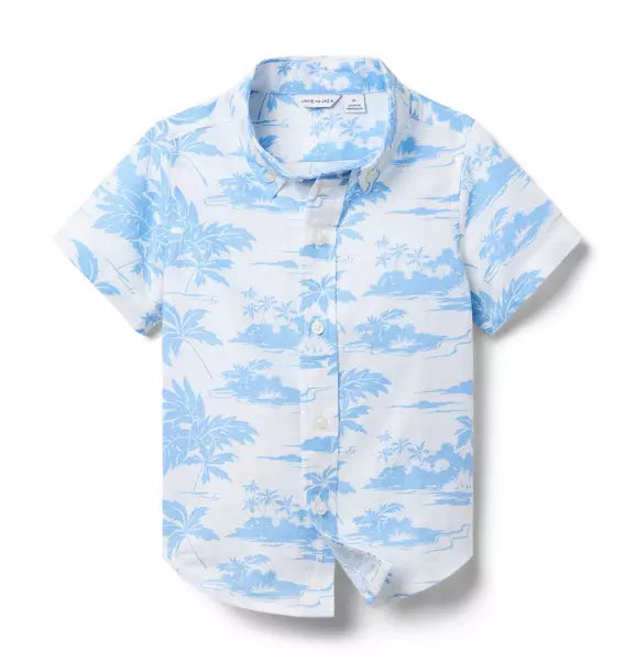 Island Toile Linen-Cotton Shirt