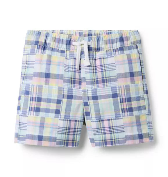 Plaid Patchwork Pull-On Short