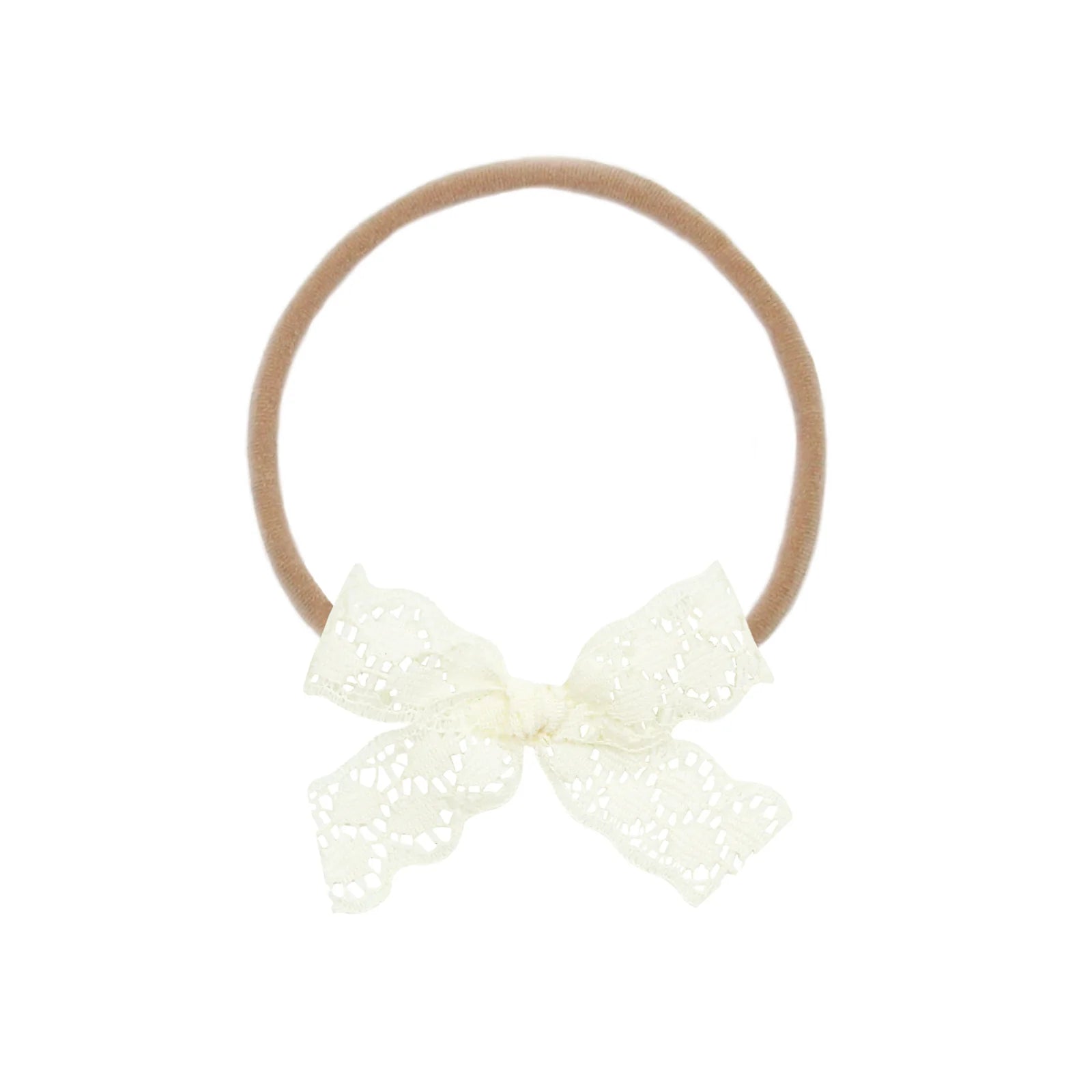 Lace Nylon Mini Bow Headband