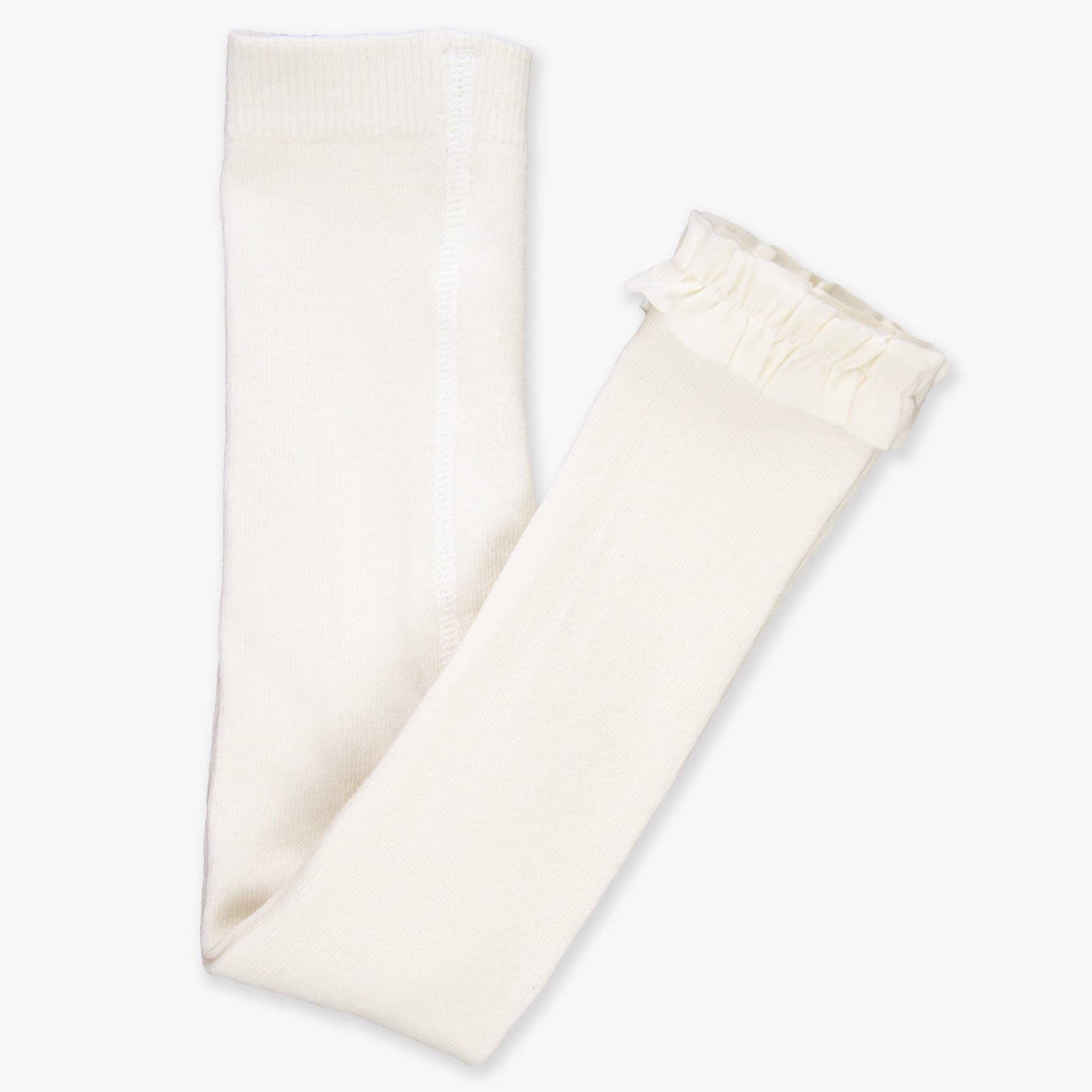 Girls Ivory Footless Ruffle Tights