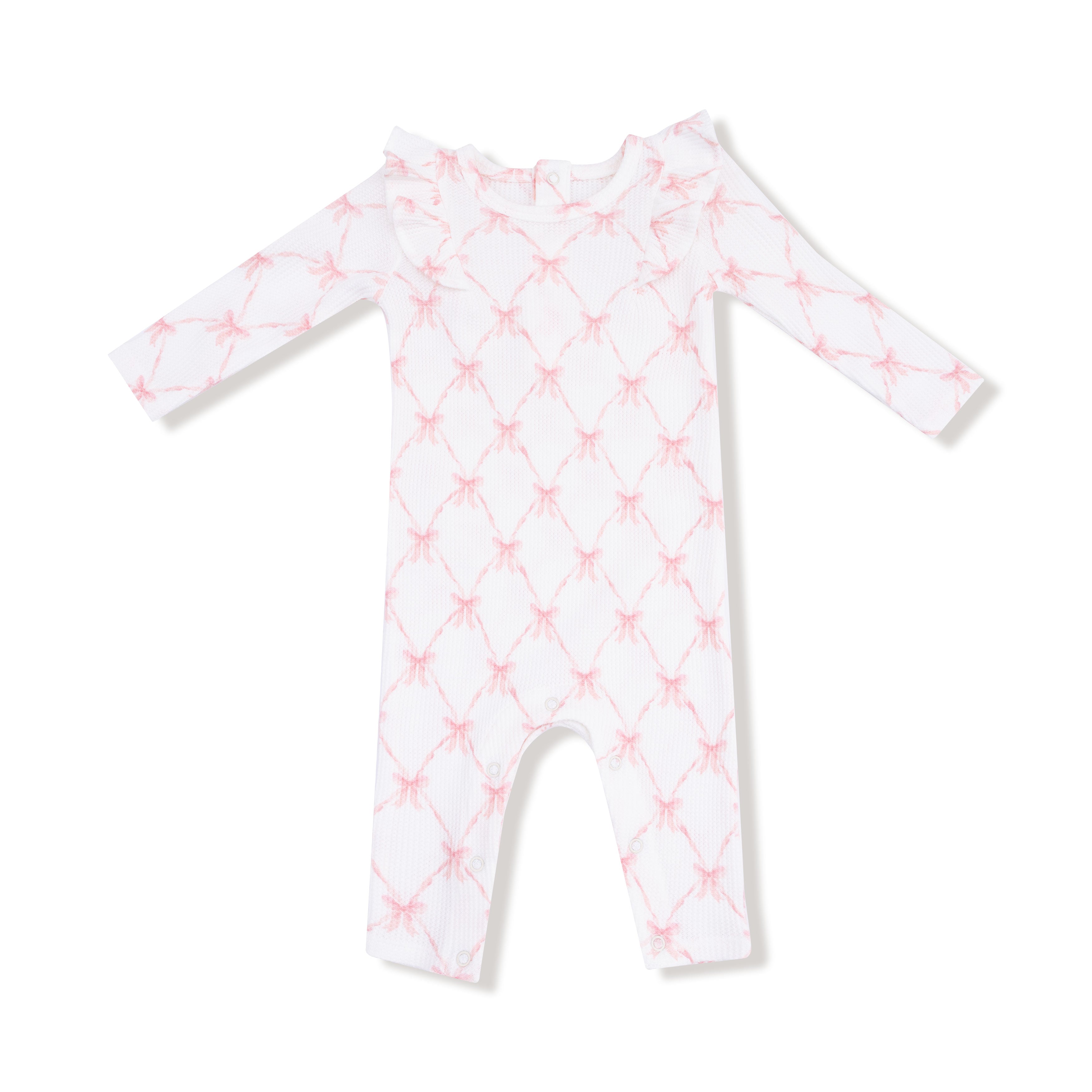 Ribbon Bow Trellis Ruffle Romper