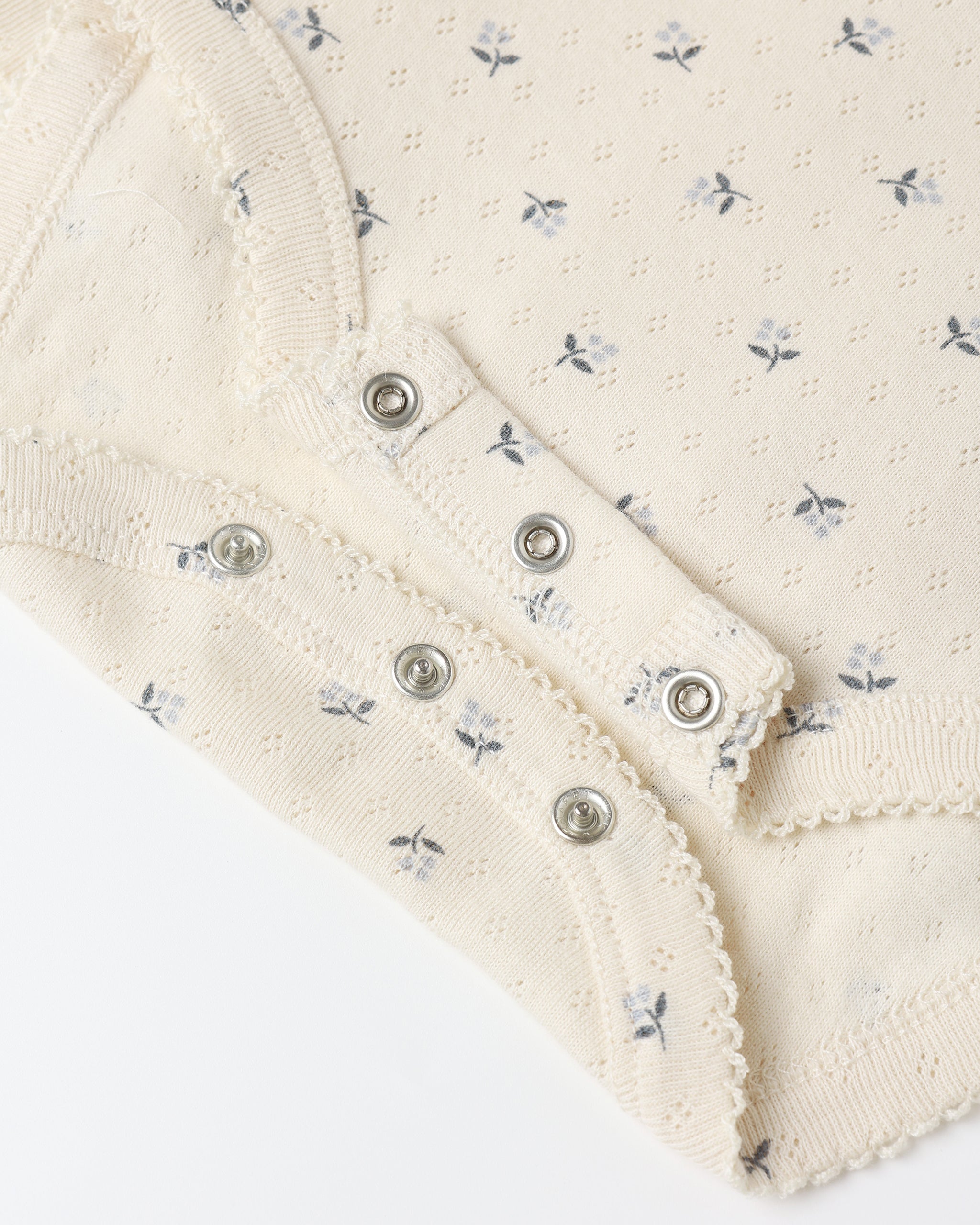 Pointelle Skirted Bodysuit || Blue Ditsy