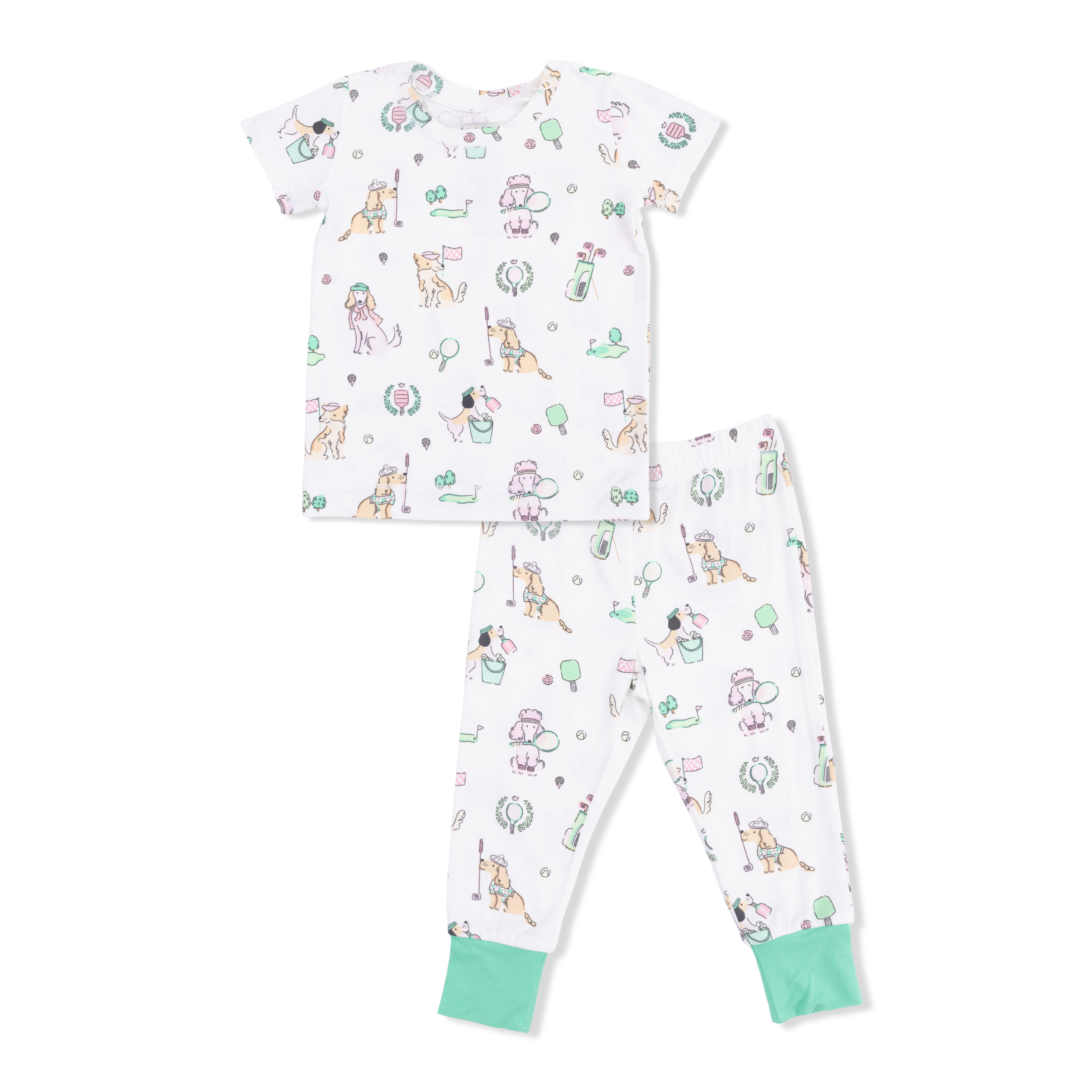 Short Sleeve Loungewear Set | Country Club Dogs Pink