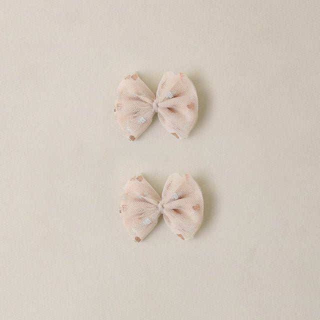 Flutter Tulle Clips | Rose Gold Hearts
