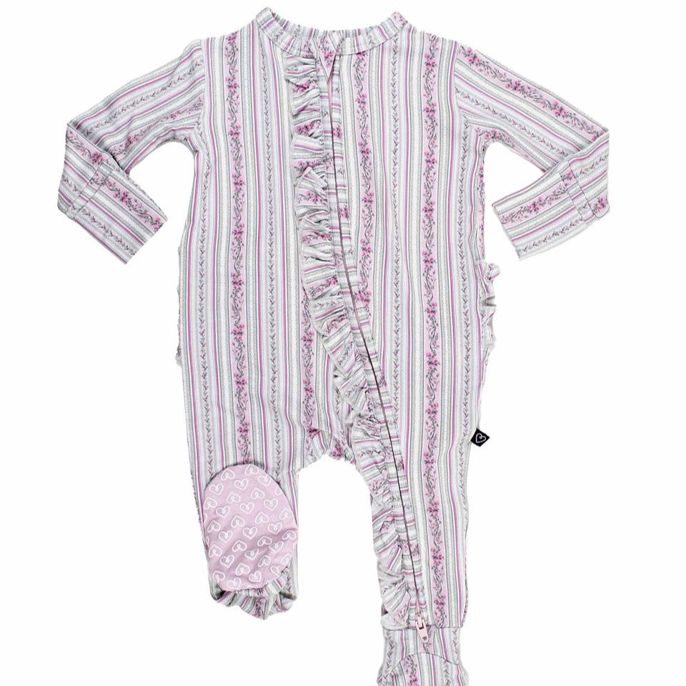 Josephine Ruffled Zippered Footie