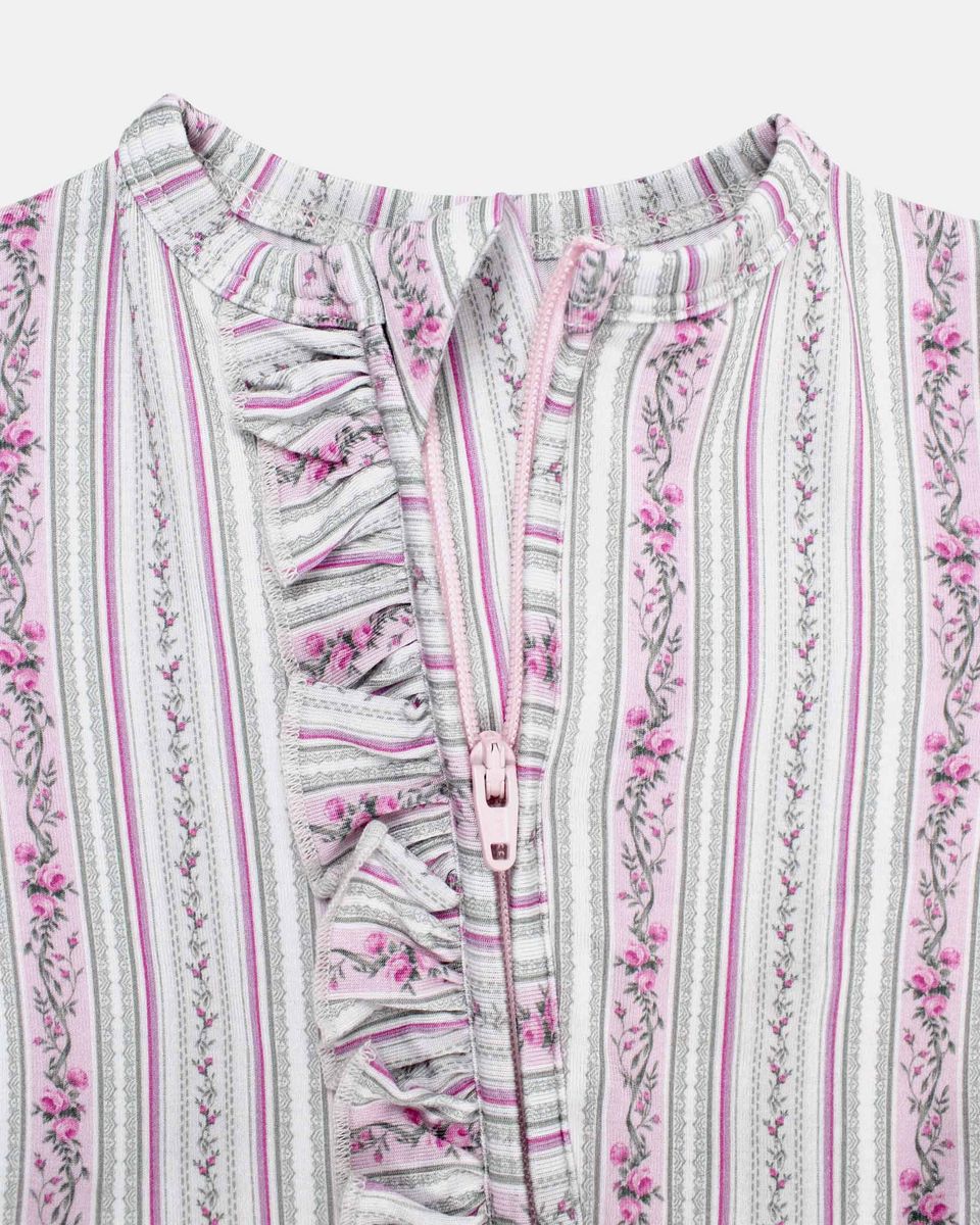 Josephine Ruffled Zippered Footie