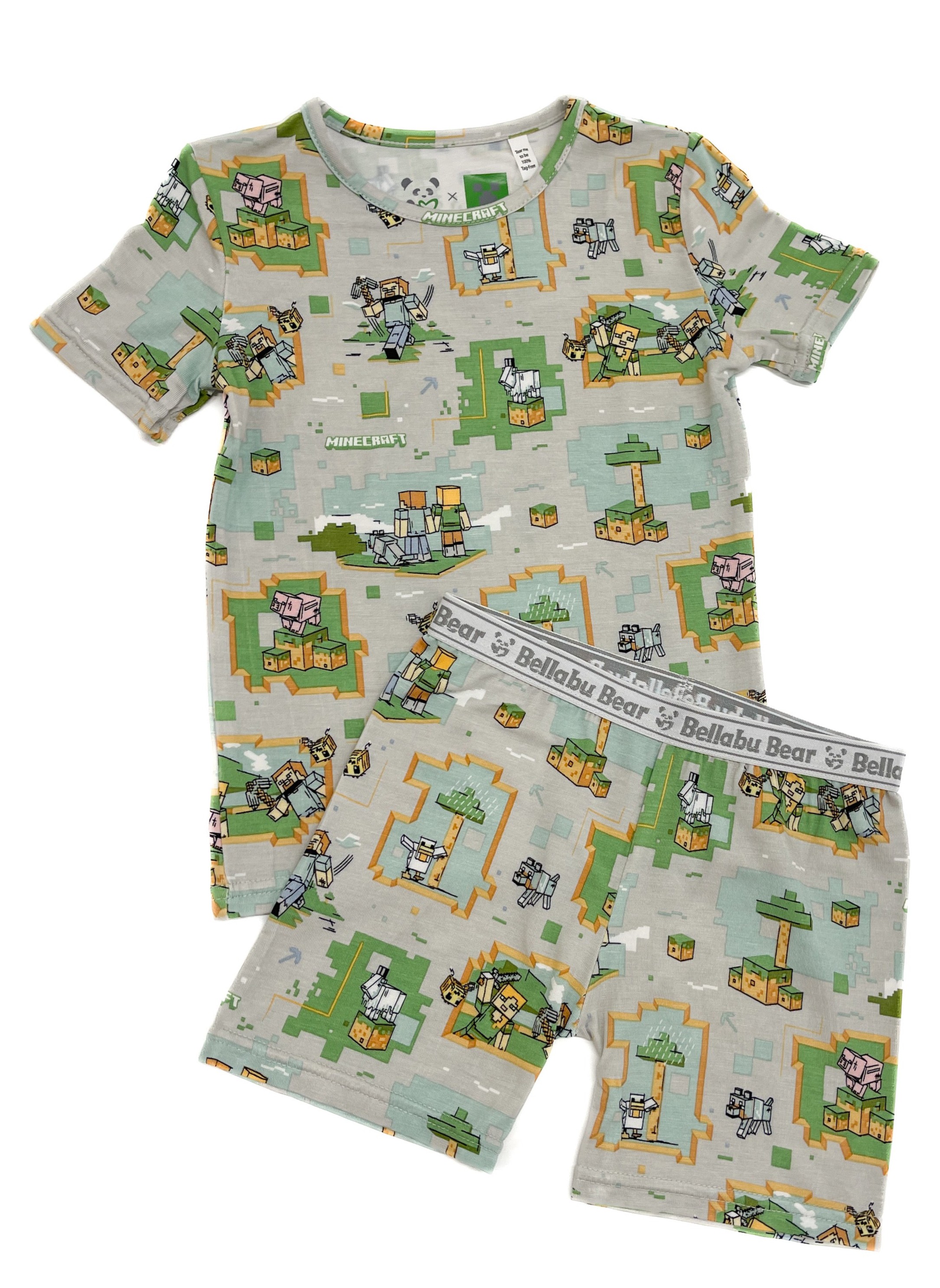 Minecraft Overworld Dreams Bamboo Kids Pajama Short Set
