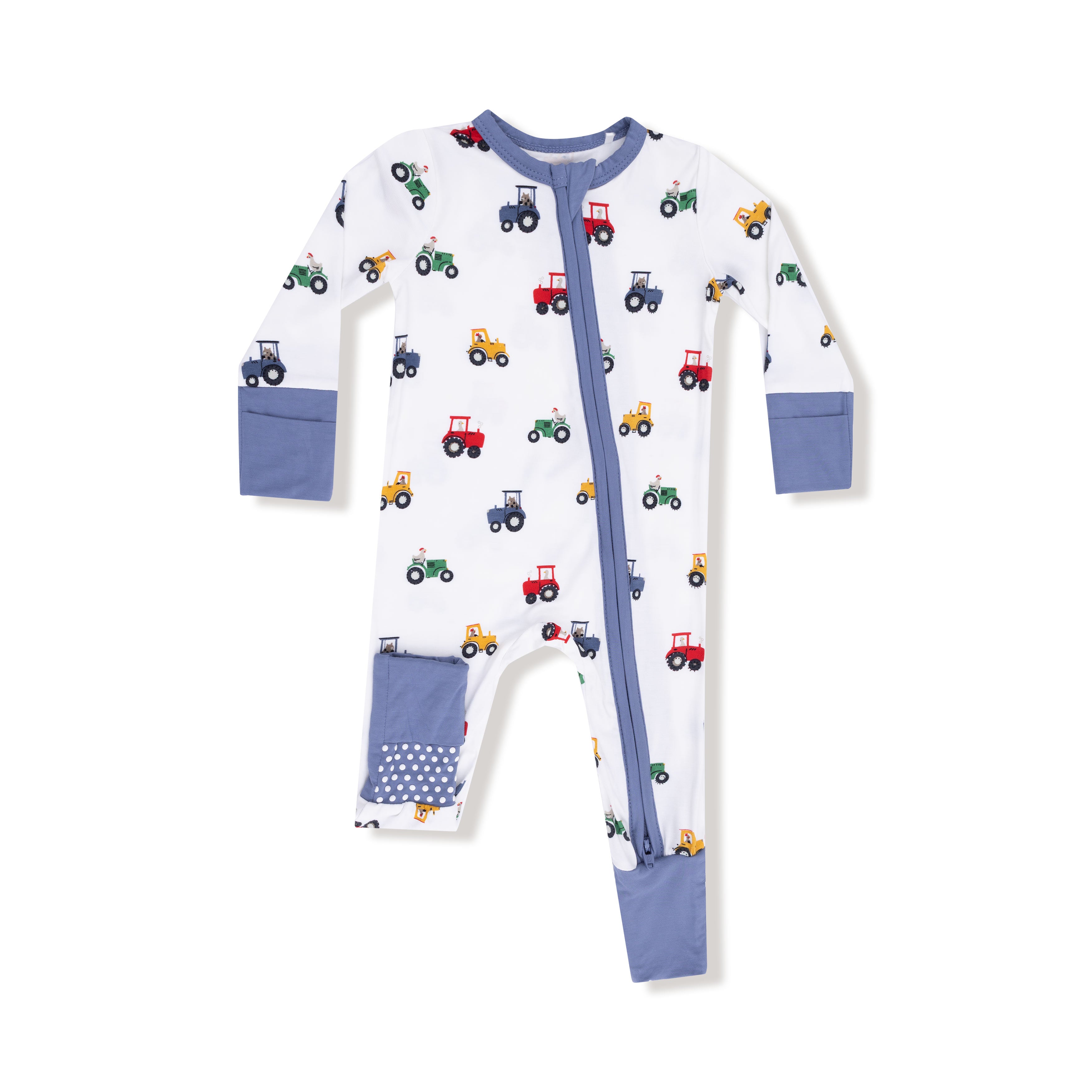 Mini Tractors 2 Way Zipper Romper