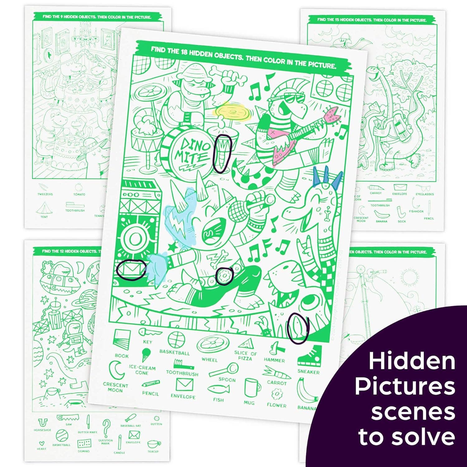 Scratch-and-Play Dinosaur Hidden Pictures