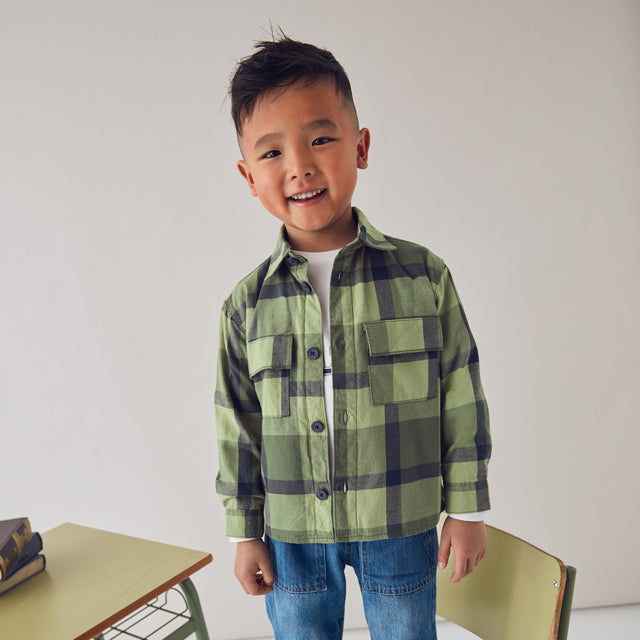 Olive Plaid Overshirt