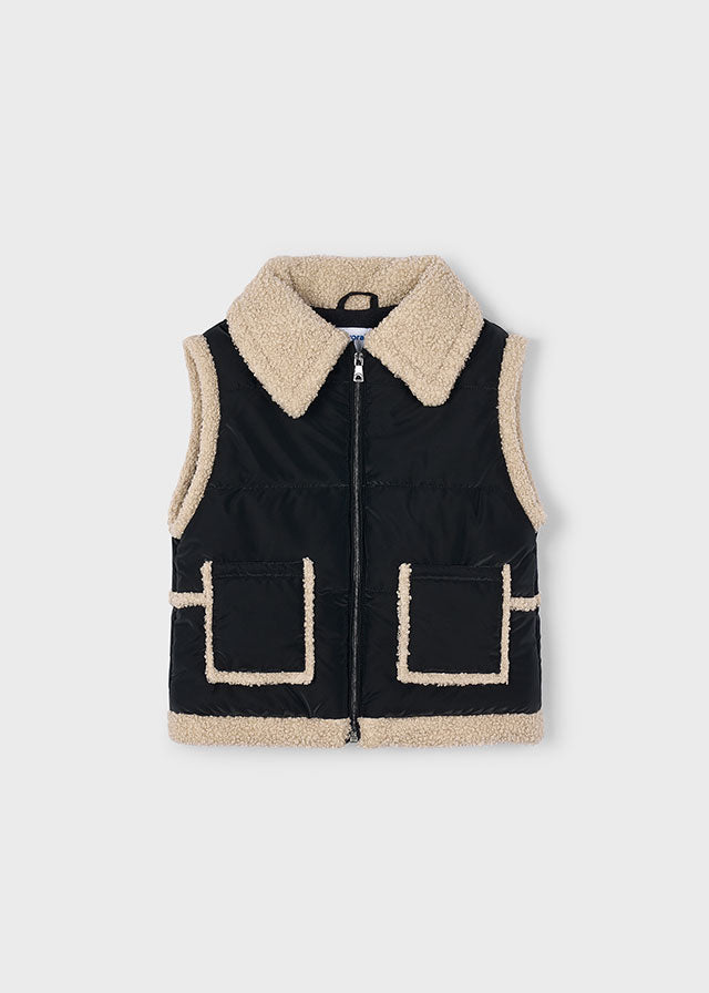 Black Sherpa Lined Vest
