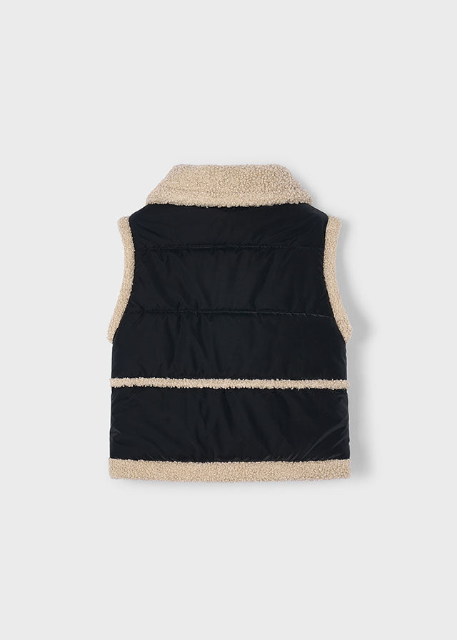 Black Sherpa Lined Vest