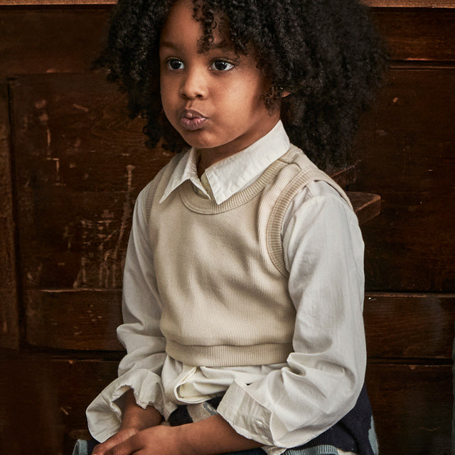 Sand Vest and Blouse Set