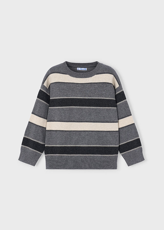 Graphite Heather Striped Sweater