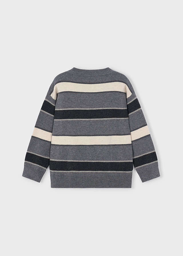 Graphite Heather Striped Sweater