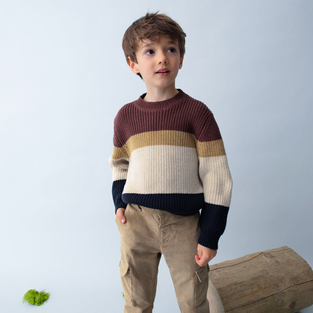 Plum Stripe Knit Sweater