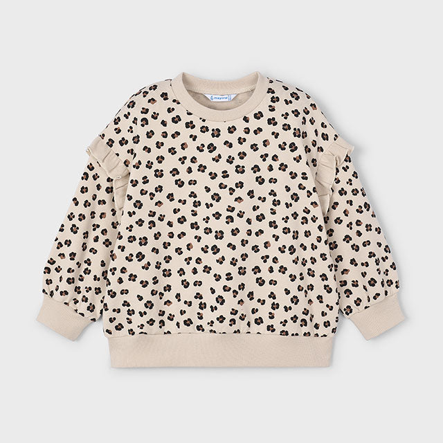 Cheetah Ruffle Sleeve Sweatshirt